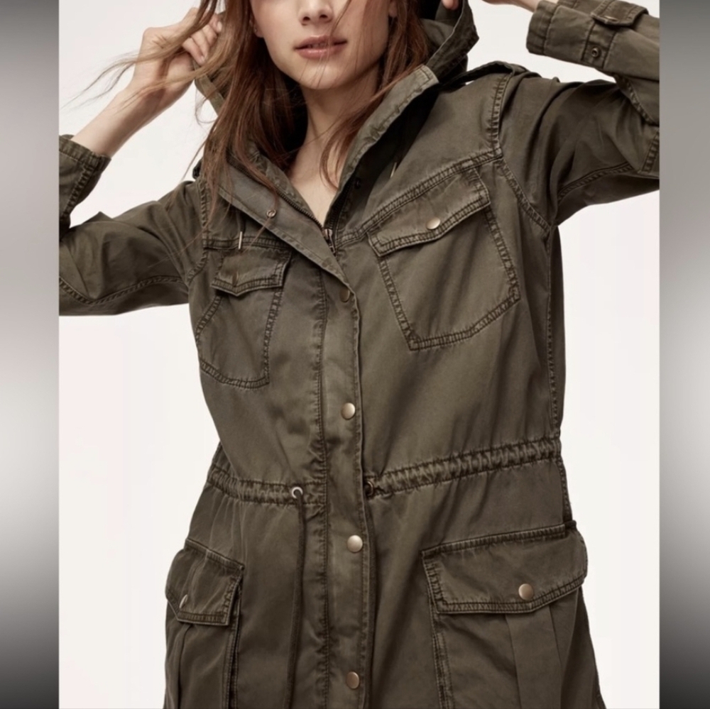 Aritzia Talula Cargo Trooper Green Utility Jacket